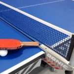 Tischtennisschläger und Netz