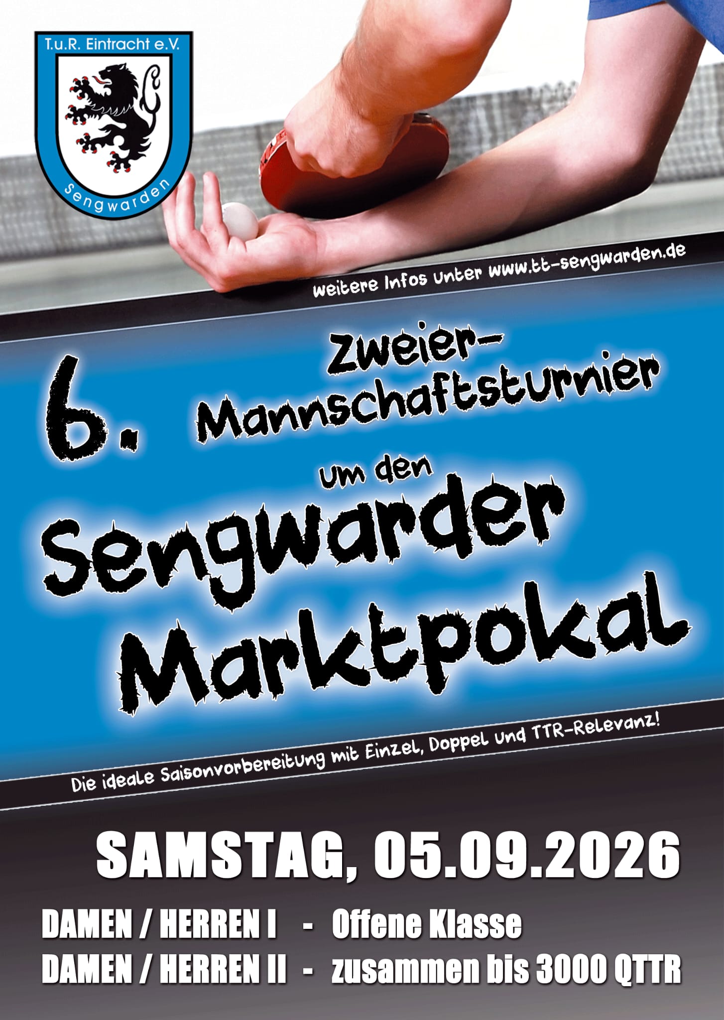 Turnierflyer 3. Sengwarder Marktpokal TT-Turnier